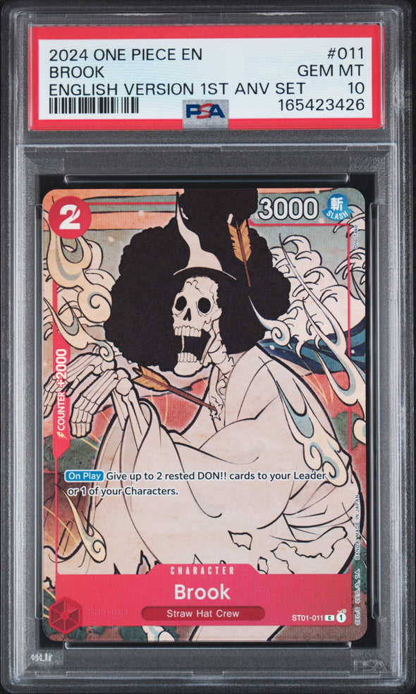 BROOK (011) - ONE PIECE ENGLISH VERSION 1ST ANNIVERSARY SET - GEM MT 10