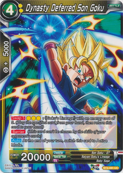 Dynasty Deferred Son Goku - BT4-081 - Uncommon (Foil) available at 401 Games Canada