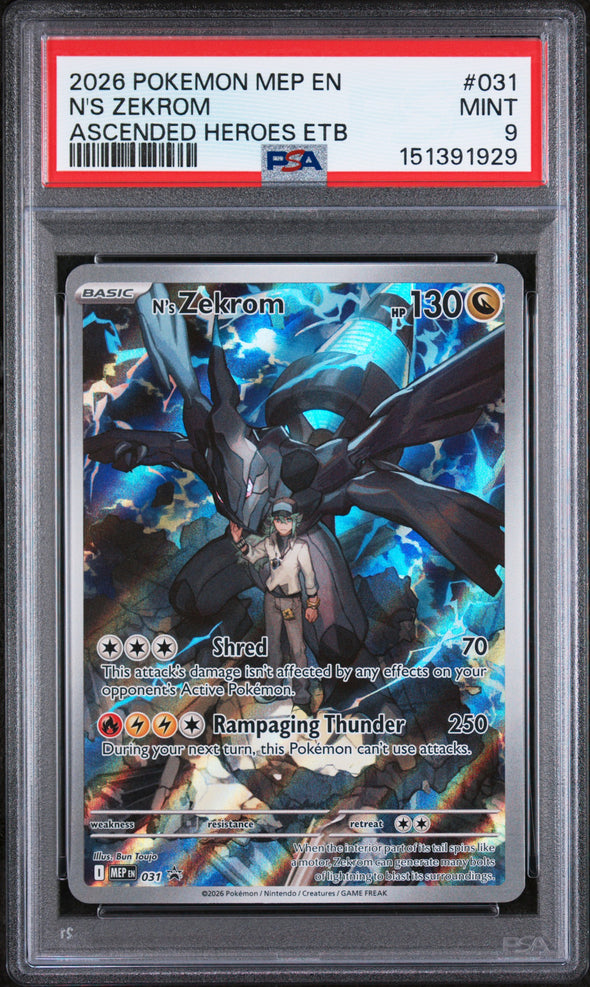 N'S ZEKROM (031) - POKEMON MEP EN-ME BLACK STAR PROMO - ASCENDED HEROES ETB - MINT 9