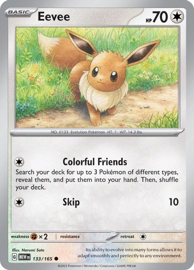 Eevee - 133/165 - Common available at 401 Games Canada