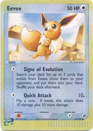 Eevee - 63/100 - Common - Reverse Holo available at 401 Games Canada