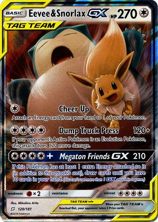 Eevee & Snorlax GX - 120/181 - Ultra Rare available at 401 Games Canada