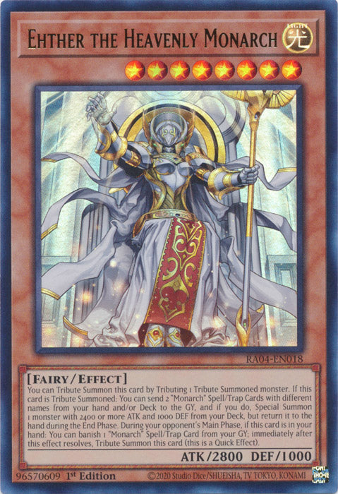 Ehther the Heavenly Monarch (UR) - RA04-EN018 - Ultra Rare - 1st Edition