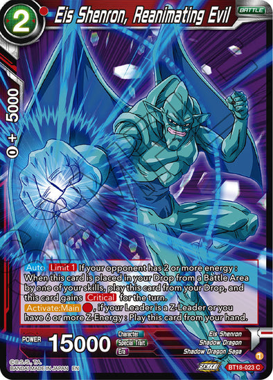 Eis Shenron, Reanimating Evil - BT18-023 - Common available at 401 Games Canada