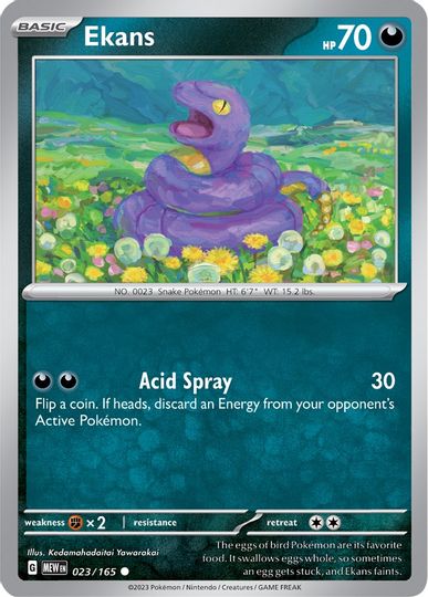 Ekans - 023/165 - Common available at 401 Games Canada