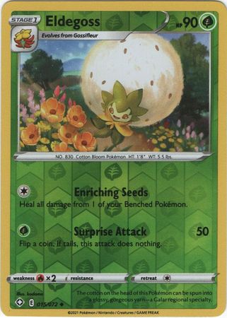 Eldegoss - 015/072 - Uncommon - Reverse Holo available at 401 Games Canada