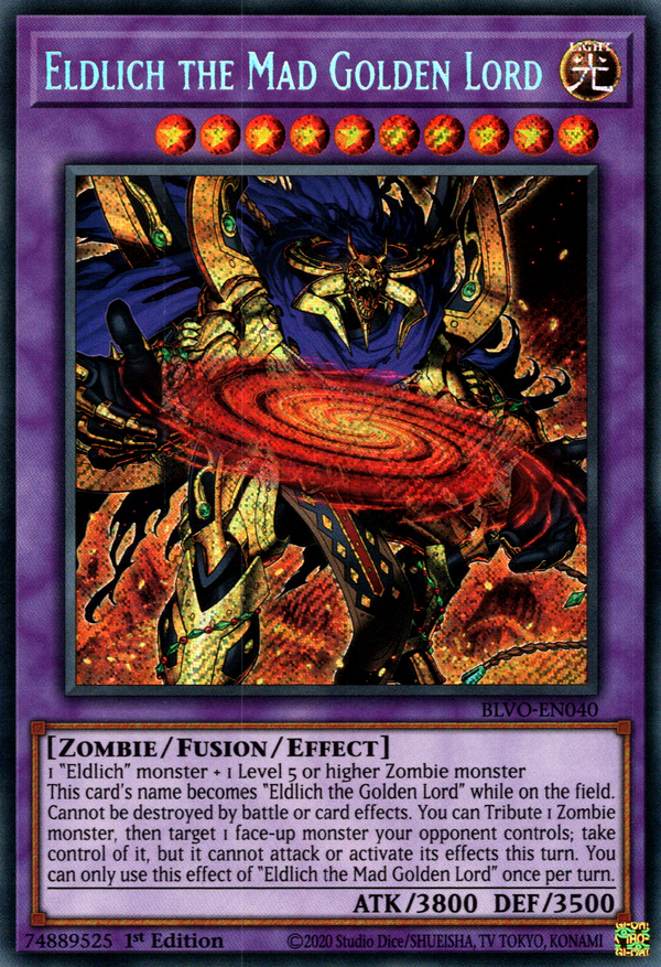 Eldlich the Mad Golden Lord - BLVO-EN040 - Secret Rare - 1st Edition available at 401 Games Canada