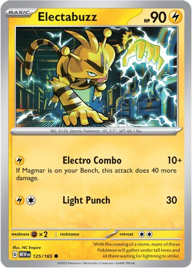 Electabuzz - 125/165 - Common available at 401 Games Canada