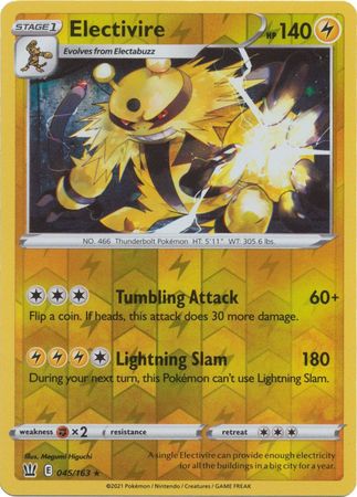 Electivire - 045/163 - Rare - Reverse Holo available at 401 Games Canada