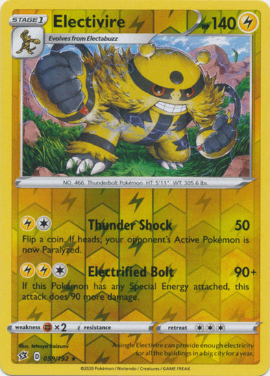 Electivire - 059/192 - Rare - Reverse Holo available at 401 Games Canada