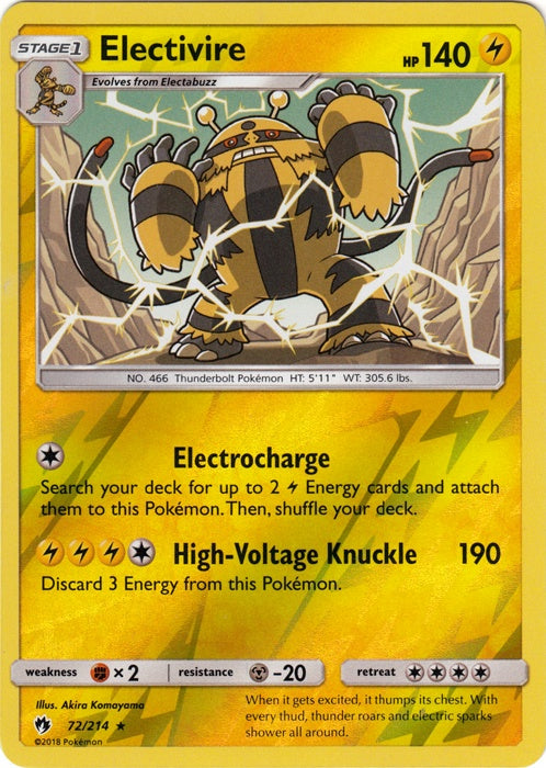 Electivire - 72/214 - Rare - Reverse Holo available at 401 Games Canada