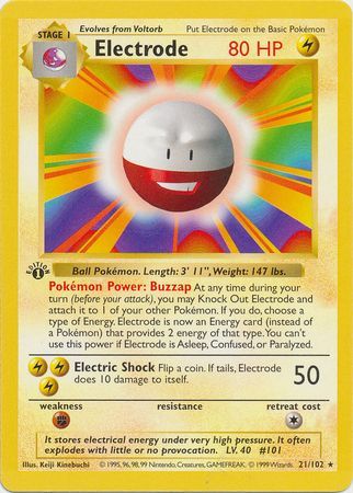 Electrode - 21/102 - Rare - 1st Edition available at 401 Games Canada