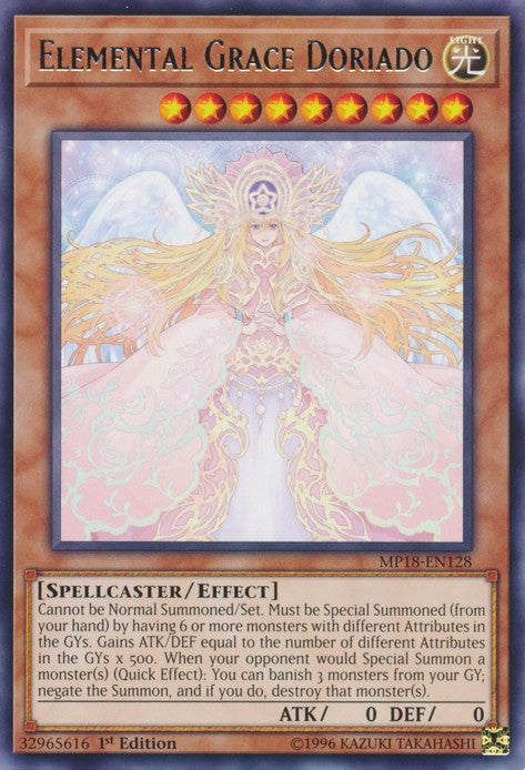 Elemental Grace Doriado - MP18-EN128 - Rare - 1st Edition available at 401 Games Canada