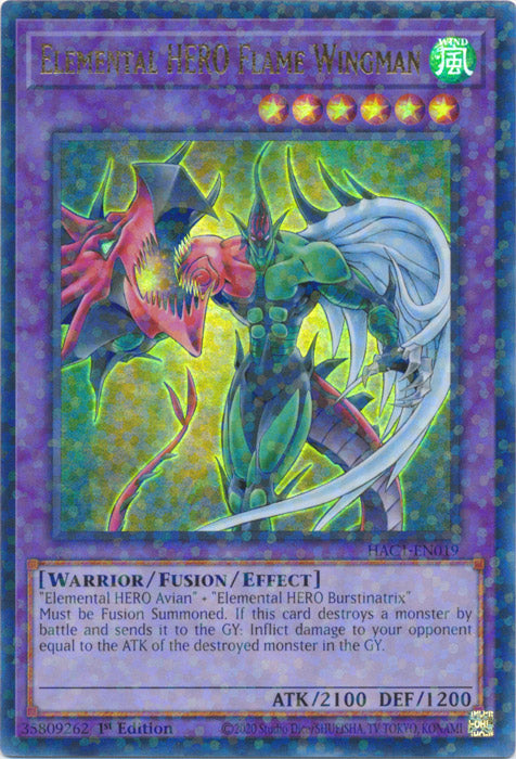 yugioh cards elemental hero flame wingman 401 Games Canada - Elemental HERO Flame Wingman - HAC1-EN019 - Duel Terminal Ultra Parallel Rare