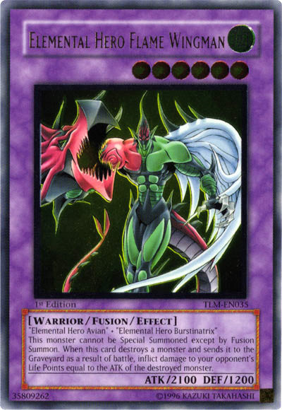 Elemental HERO Flame Wingman - TLM-EN035 - Ultimate Rare - 1st Edition available at 401 Games Canada