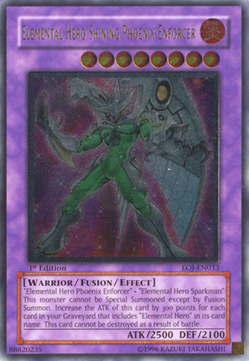 Elemental HERO Shining Phoenix Enforcer - EOJ-EN033 - Ultimate Rare - 1st Edition available at 401 Games Canada