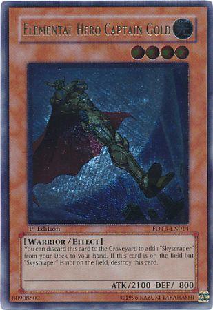 Elemental Hero Captain Gold - FOTB-EN014 - Ultimate Rare - 1st Edition available at 401 Games Canada