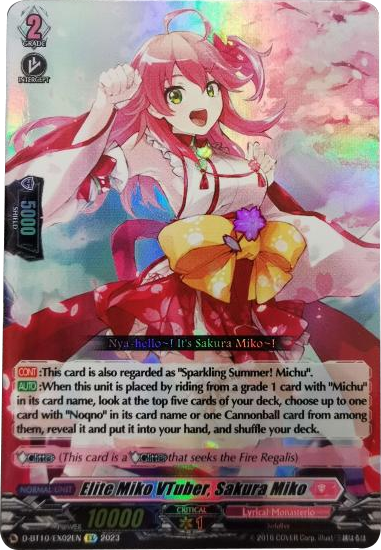 Elite Miko VTuber, Sakura Miko - D-BT10/EX02EN - EX available at 401 Games Canada