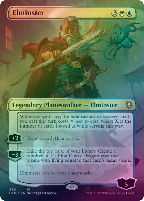 elminster mtg card First up: The Old Mage himself, is in #MTGBaldursGate! Brandy: Elminster is the most powerful wizard; the one people go to for guidance, and he is also the one who sneaks PMTG051 Is there an Elminster MTG