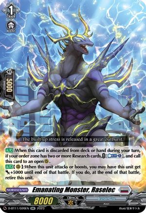 Emanating Monster, Raselec - D-BT11/026EN - Double Rare available at 401 Games Canada