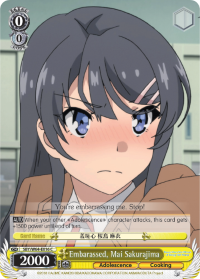 Embarassed, Mai Sakurajima - SBY/W64-E016 - Common available at 401 Games Canada