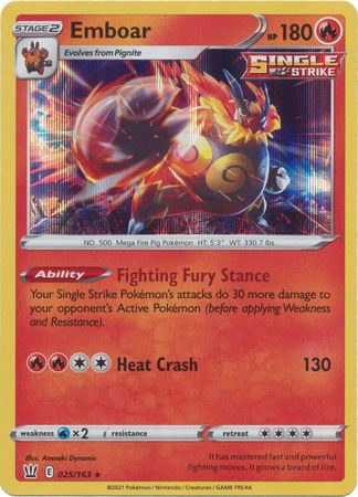 Emboar - 025/163 - Holo Rare available at 401 Games Canada