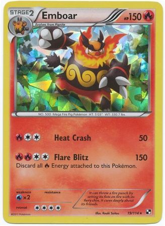 Emboar - 19/114 - Shattered Holo Rare - Theme Deck Exclusive available at 401 Games Canada