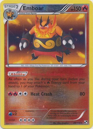 Emboar - 20/114 - Holo Rare - Reverse Holo available at 401 Games Canada