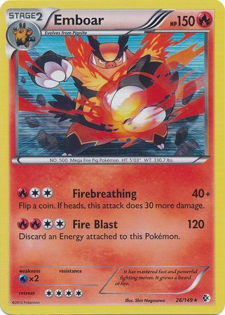 Emboar - 26/149 - Holo Rare - Reverse Holo available at 401 Games Canada