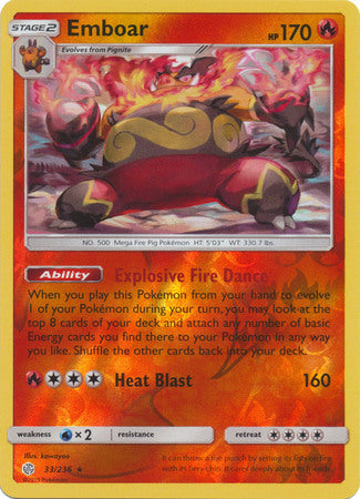 Emboar - 33/236 - Rare - Reverse Holo available at 401 Games Canada