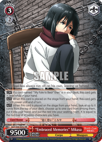 "Embraced Memories" Mikasa - AOT/S50-E052 - Double Rare available at 401 Games Canada