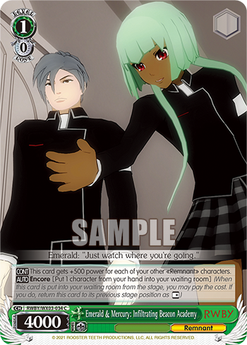 Emerald & Mercury: Infiltrating Beacon Academy - RWBY/WX03-E034 - Common available at 401 Games Canada