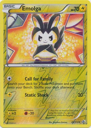 Emolga - 49/113 - Uncommon - Reverse Holo available at 401 Games Canada