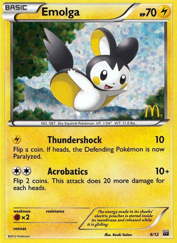 Emolga - 6/12 - McDonald's Holo - Promo available at 401 Games Canada