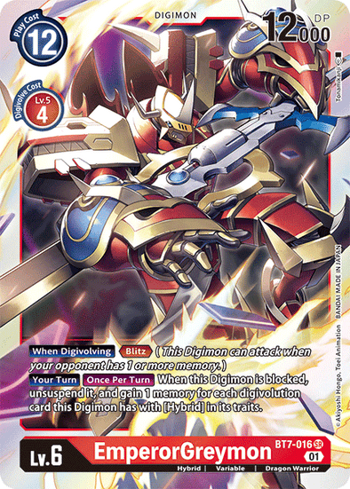 EmperorGreymon - BT7-016 - Super Rare available at 401 Games Canada