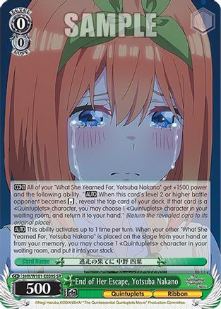 End of Her Escape, Yotsuba Nakano (SR) - 5HY/W101-E039S - Super Rare available at 401 Games Canada