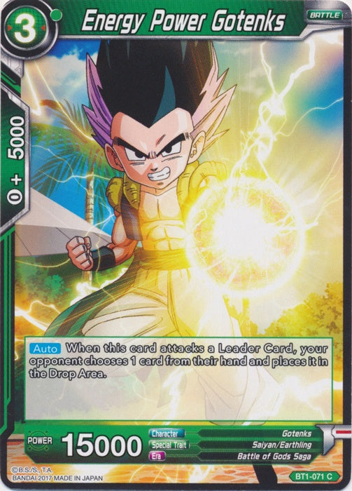 Energy Power Gotenks - BT1-071 - Common available at 401 Games Canada