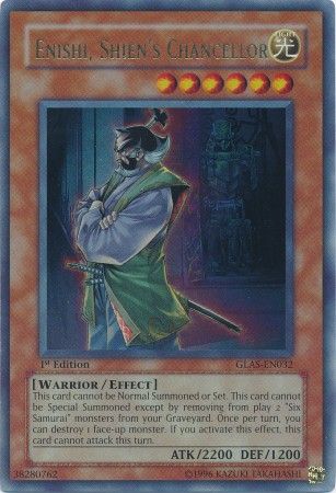 Enishi, Shien's Chancellor - GLAS-EN032 - Ultra Rare - 1st Edition available at 401 Games Canada