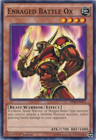 Enraged Battle Ox (Shatterfoil) - BP03-EN011 - Shatterfoil Rare - 1st Edition available at 401 Games Canada