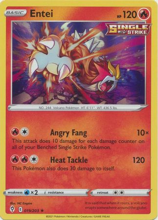 Entei - 019/203 - Holo Rare available at 401 Games Canada