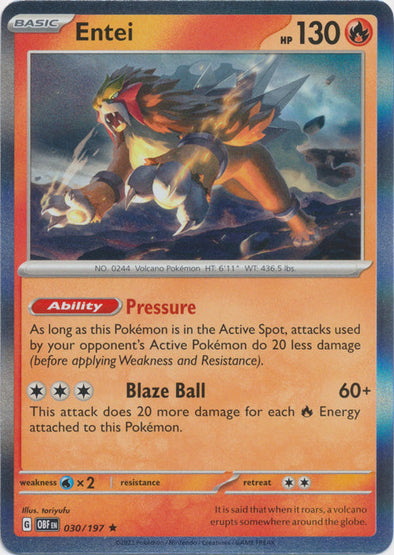 Entei - 030/197 - Rare available at 401 Games Canada