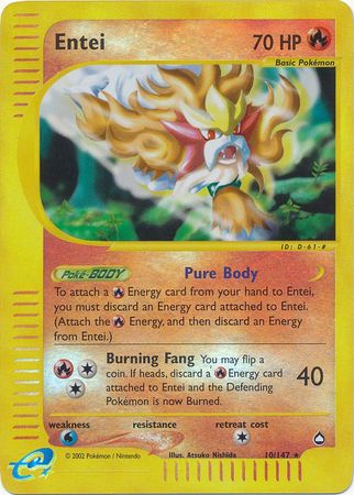 Entei - 10/147 - Rare - Reverse Holo available at 401 Games Canada