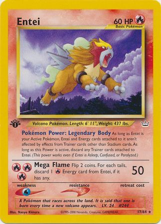Entei - 17/64 - Rare - 1st Edition available at 401 Games Canada