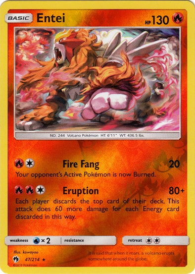 Entei - 47/214 - Rare Reverse Holo available at 401 Games Canada