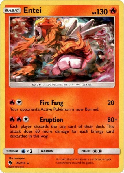 Entei - 47/214 - Shattered Holo Rare - Theme Deck Exclusive available at 401 Games Canada