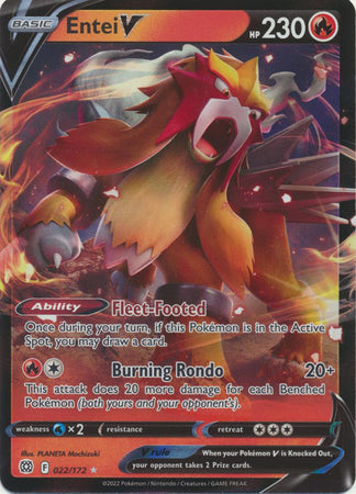 Entei V - 022/172 - Ultra Rare available at 401 Games Canada