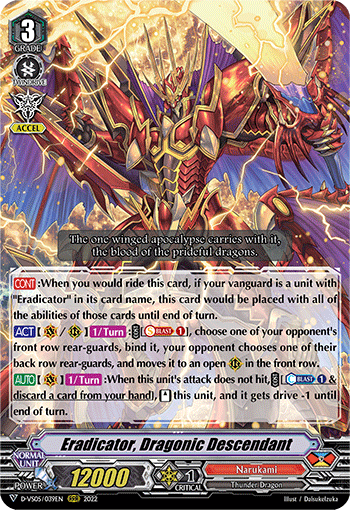 Eradicator, Dragonic Descendant - D-VS05/039 - Triple Rare available at 401 Games Canada