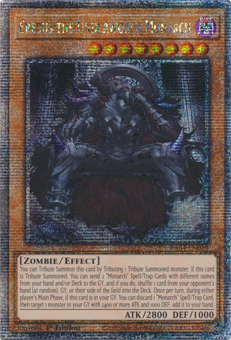 Erebus the Underworld Monarch - RA04-EN019 - Quarter Century Secret Rare - 1st Edition