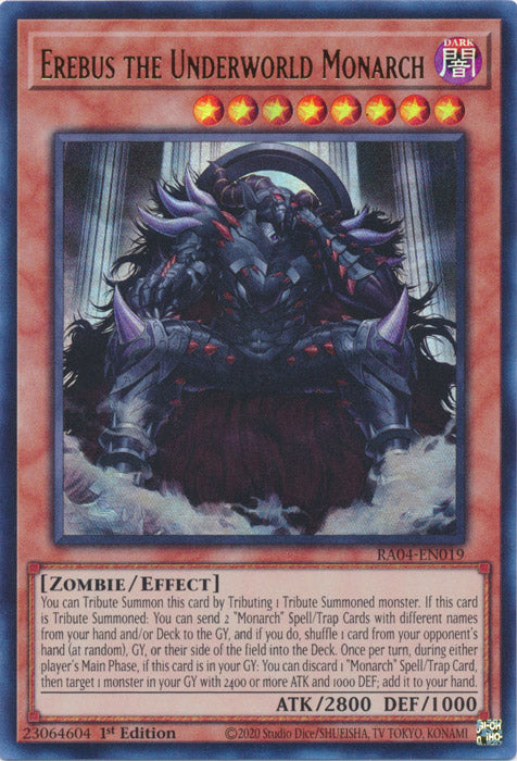 Erebus the Underworld Monarch (UR) - RA04-EN019 - Ultra Rare - 1st Edition