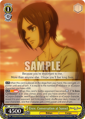 Eren: Conversation at Sunset - AOT/SX04-E012 - Uncommon available at 401 Games Canada
